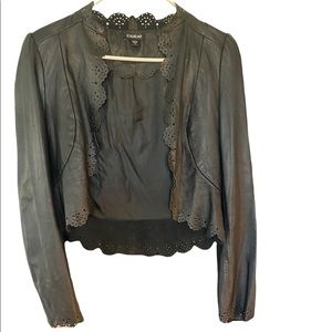 Black leather jacket